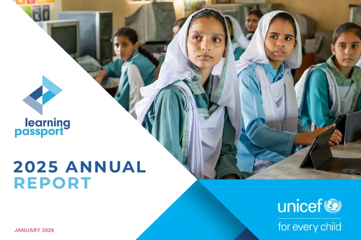 Pakistan girls using the Learning Passport